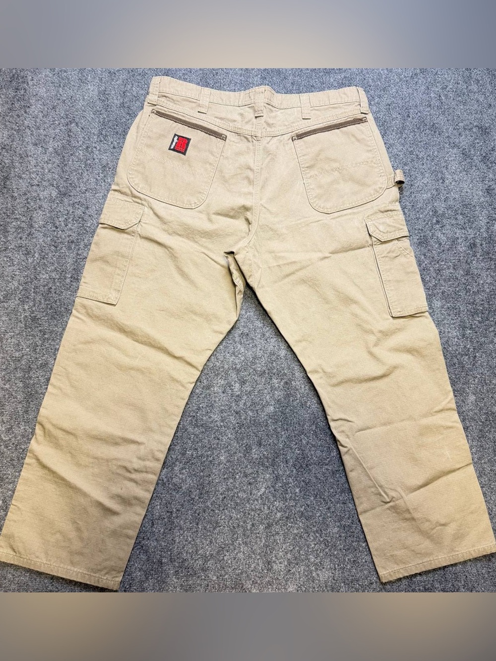 Wrangler Riggs Workwear 3W060BR Mens 38x30 Tan Ripstop Cargo Work Pants Preowned